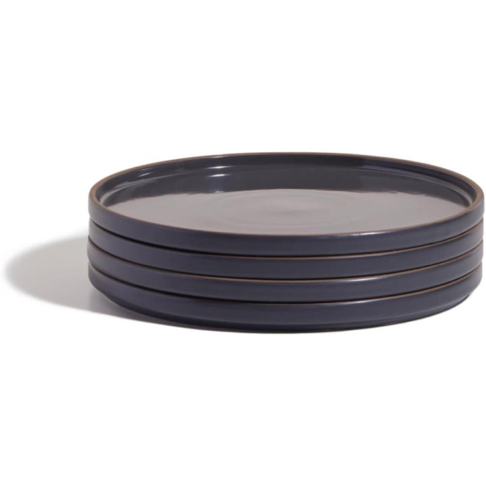 imageOur Place Dinner Plates Set of Four 105 Handcrafted Ceramic Dinner Plates ChipResistant RestaurantGrade Stackable ampamp SpaceSaving SteamChar
