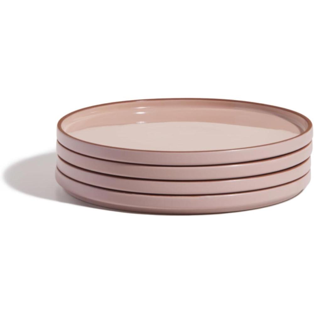 imageOur Place Dinner Plates Set of Four 105 Handcrafted Ceramic Dinner Plates ChipResistant RestaurantGrade Stackable ampamp SpaceSaving SteamSpice