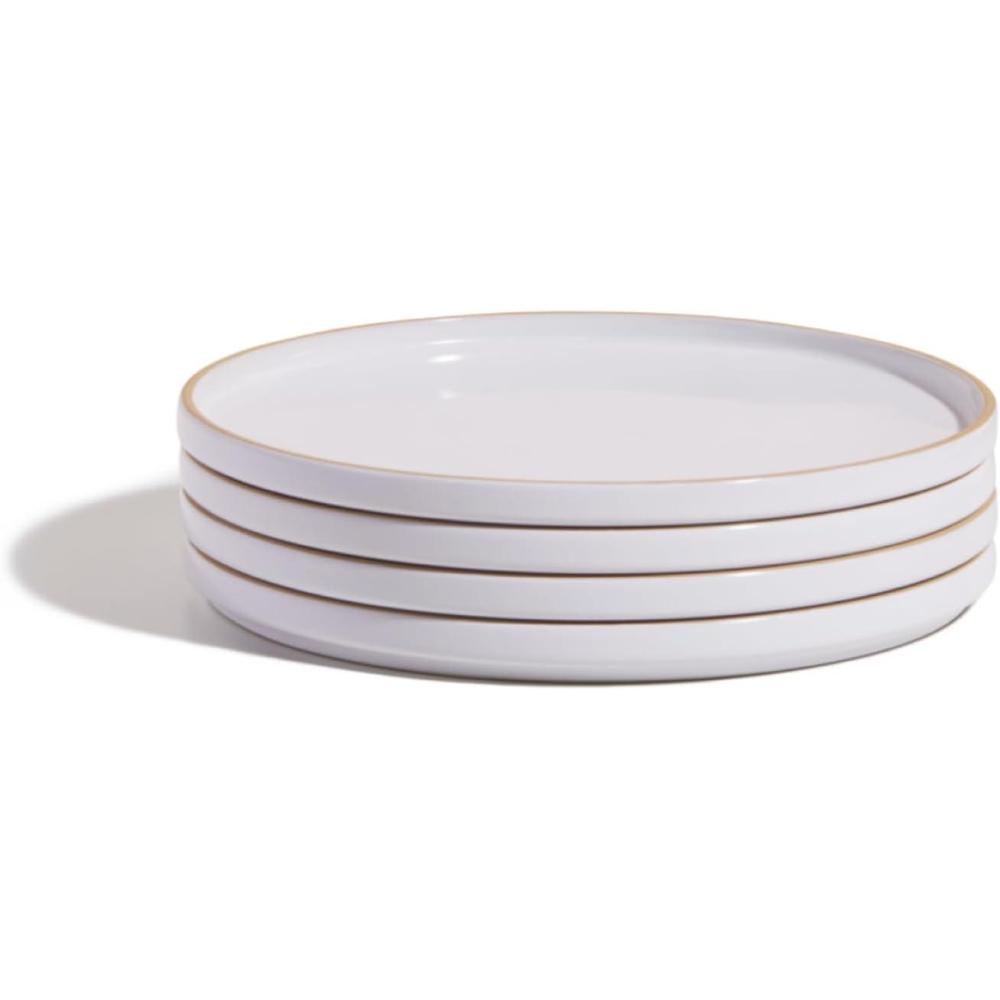 imageOur Place Dinner Plates Set of Four 105 Handcrafted Ceramic Dinner Plates ChipResistant RestaurantGrade Stackable ampamp SpaceSaving SteamSteam