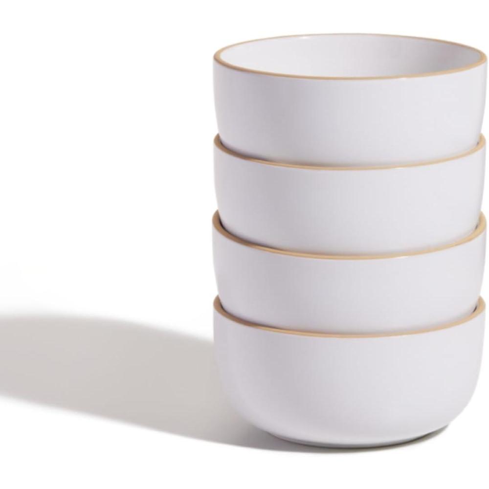 imageOur Place Soup Bowls Set of Four 6 Handcrafted Ceramic Bowls Versatile for Soups Oats ampamp Desserts ChipResistant RestaurantGrade Stackable ampamp SpaceSaving CharSteam