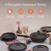 Our Place Dinner Bowls – Set of Four 8.5″ Handcrafted Ceramic Pasta Bowls | Deep Plate Bowl Hybrid for Salads, Rice & More | Chip-Resistant, Restaurant-Grade, Stackable, Modular Design | Char(Char)