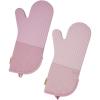 Hot Mitts – Premium Silicone & Cotton Twill Oven Mitts | Machine Washable,Set of 2 with Magnet & Hanging Loop | Heat Resistant Up to 550°F | Blue Salt(Lavender)