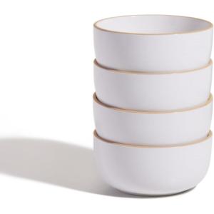 Our Place Soup Bowls – Set of Four 6” Handcrafted Ceramic Bowls | Versatile for Soups, Oats, & Desserts | Chip-Resistant, Restaurant-Grade | Stackable & Space-Saving | Char(Steam)