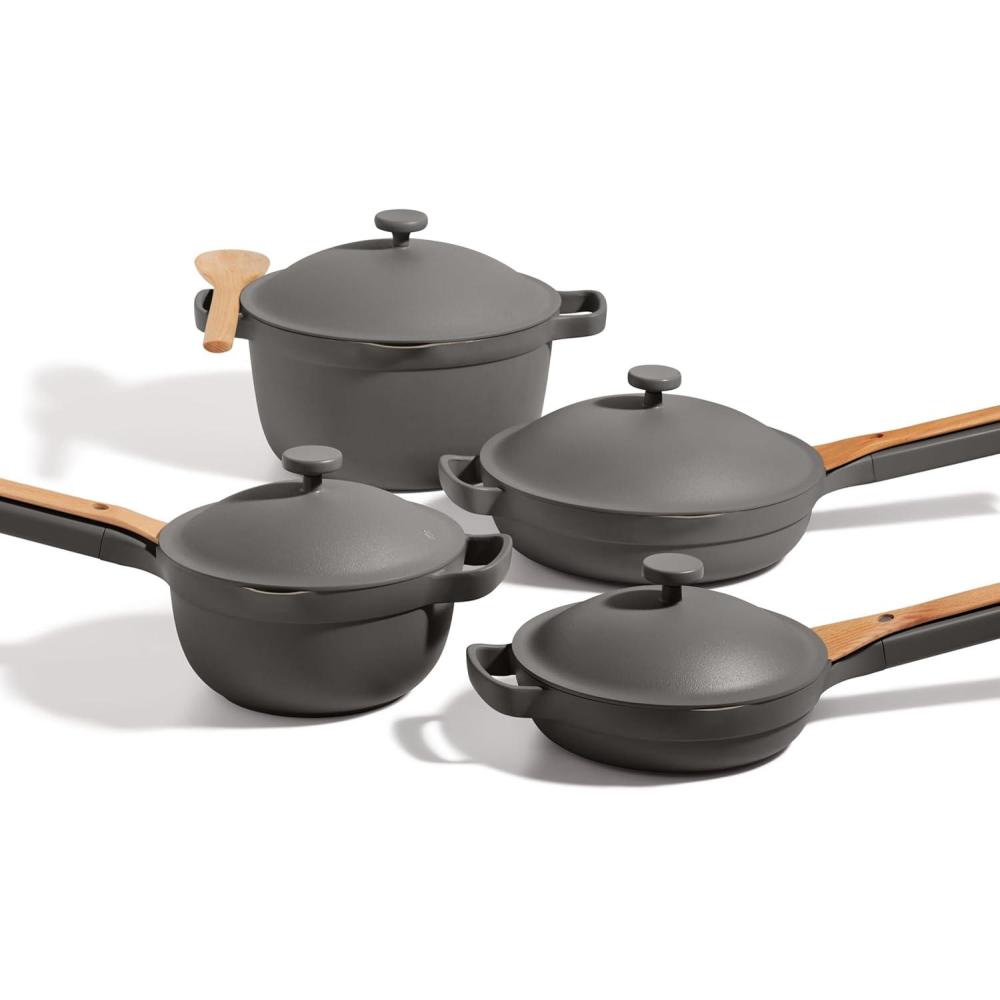 imageOur Place Cookware Set 13Piece Kit Including the Always Pan Perfect Pot and Spatulas Multifunctional ToxinFree Nonstick Heat Safe up to 450F Oven Stove Induction Compatible CharChar