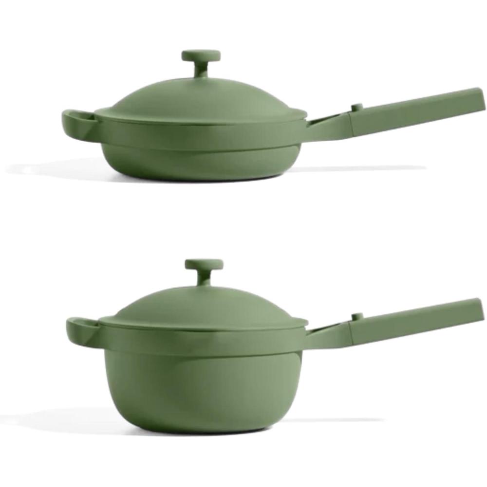 imageOur Place Mini Cookware Duo 6Piece Ceramic Cookware Set with Mini Always Pan ampamp Mini Perfect Pot Induction ampamp Oven Safe up to 450F Nonstick PFASFree NonToxic Cookware SteamSage