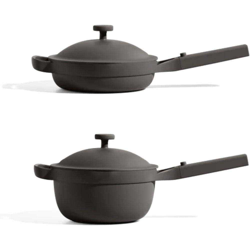 imageOur Place Mini Cookware Duo 6Piece Ceramic Cookware Set with Mini Always Pan ampamp Mini Perfect Pot Induction ampamp Oven Safe up to 450F Nonstick PFASFree NonToxic Cookware SteamChar