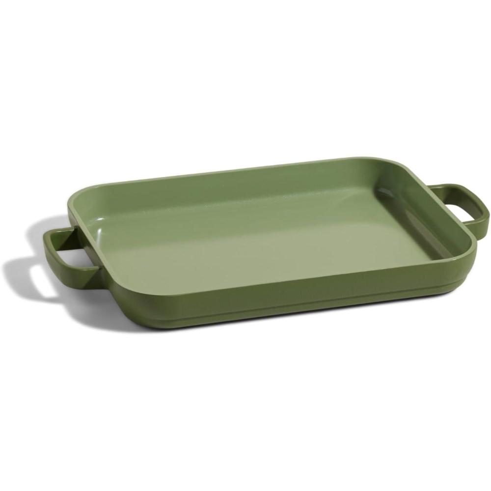 imageOur Place Mini Griddle Pan 9quot 2 Qt Nonstick Ceramic Griddle Pan for Stovetop ampamp Oven PFASFree OvenSafe up to 450F EasyGrip Handles Blue SaltSage