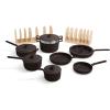 Our Place 8-Piece Essentials Complete Cookware Set – Ceramic Fry Pan Trio & Modular Rack Storage | Nontoxic Thermakind™ Nonstick, Oven Safe up to 450°F & Compatible with All Cooktops | Terracotta(Char)