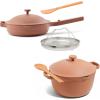 Our Place Mini Cookware Duo | 6-Piece Ceramic Cookware Set with Mini Always Pan & Mini Perfect Pot | Induction & Oven Safe up to 450°F | Nonstick, PFAS-Free Non-Toxic Cookware | Steam(Spice)