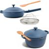 Our Place Mini Cookware Duo | 6-Piece Ceramic Cookware Set with Mini Always Pan & Mini Perfect Pot | Induction & Oven Safe up to 450°F | Nonstick, PFAS-Free Non-Toxic Cookware | Steam(Blue Salt)
