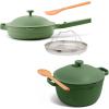 Our Place Mini Cookware Duo | 6-Piece Ceramic Cookware Set with Mini Always Pan & Mini Perfect Pot | Induction & Oven Safe up to 450°F | Nonstick, PFAS-Free Non-Toxic Cookware | Steam(Sage)
