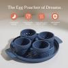 Our Place Silicone Egg Poacher Add-On – Easy-Use Poaching Set | Fail-Proof Water Bath Design | Includes Sturdy Nylon Platter & Perforated Cups | BPA-Free, Dishwasher Safe | Spice(Blue Salt)