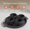 Our Place Silicone Egg Poacher Add-On – Easy-Use Poaching Set | Fail-Proof Water Bath Design | Includes Sturdy Nylon Platter & Perforated Cups | BPA-Free, Dishwasher Safe | Spice(Char)