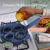 Our Place Silicone Egg Poacher Add-On – Easy-Use Poaching Set | Fail-Proof Water Bath Design | Includes Sturdy Nylon Platter & Perforated Cups | BPA-Free, Dishwasher Safe | Spice(Blue Salt)