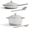 Our Place Titanium Pro Cookware Duo – Always Pan & Perfect Pot with Nonstick No-Coating Technology | Tri-Ply Titanium & Stainless Steel | Safe for Oven, Induction & All Cooktops up to 1000°F | Chrome(Chrome)