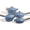 Our Place Cookware Set – 13-Piece Kit Including the Always Pan, Perfect Pot and Spatulas | Multifunctional, Toxin-Free Nonstick | Heat Safe up to 450°F | Oven, Stove, Induction Compatible | Char(Blue Salt)