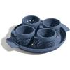 Our Place Silicone Egg Poacher Add-On – Easy-Use Poaching Set | Fail-Proof Water Bath Design | Includes Sturdy Nylon Platter & Perforated Cups | BPA-Free, Dishwasher Safe | Spice(Blue Salt)