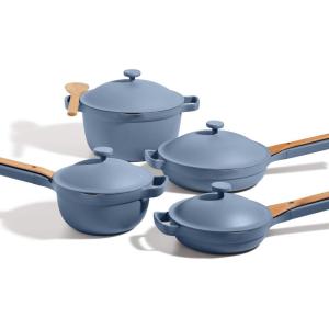 Our Place Cookware Set – 13-Piece Kit Including the Always Pan, Perfect Pot and Spatulas | Multifunctional, Toxin-Free Nonstick | Heat Safe up to 450°F | Oven, Stove, Induction Compatible | Char(Blue Salt)
