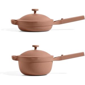 Our Place Mini Cookware Duo | 6-Piece Ceramic Cookware Set with Mini Always Pan & Mini Perfect Pot | Induction & Oven Safe up to 450°F | Nonstick, PFAS-Free Non-Toxic Cookware | Steam(Spice)