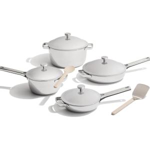 Our Place Titanium Pro Cookware Set | 10-Piece Pots and Pans Set with Always Pan Pro, Perfect Pot Pro & Minis | Non-Toxic No-Coating Nonstick | Induction & Oven-Safe up to 750°F | Gold(Chrome)