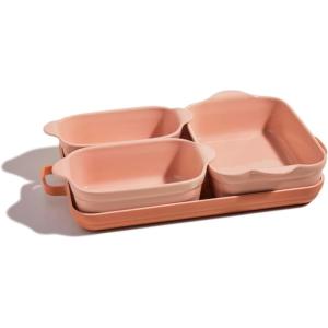 Our Place Bakeware Set | 5-Piece Ceramic Bakeware Collection with Stovetop-to-Oven Griddle Pan | PFAS-Free Non-Toxic Nonstick Pans, Oven Mat & Baking Dishes | Blue Salt(Spice)
