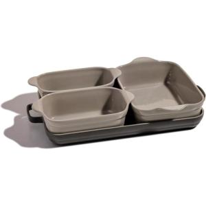 Our Place Bakeware Set | 5-Piece Ceramic Bakeware Collection with Stovetop-to-Oven Griddle Pan | PFAS-Free Non-Toxic Nonstick Pans, Oven Mat & Baking Dishes | Blue Salt(Char)
