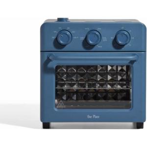 Our Place Wonder Oven | 6-in-1 Stainless Steel Air Fryer Toaster Oven Combo with Basket, Rack, Pan & Tray | Compact 13 QT Countertop Capacity – Toast, Roast, Bake, Reheat, Broil & Steam | Char(Blue Salt)