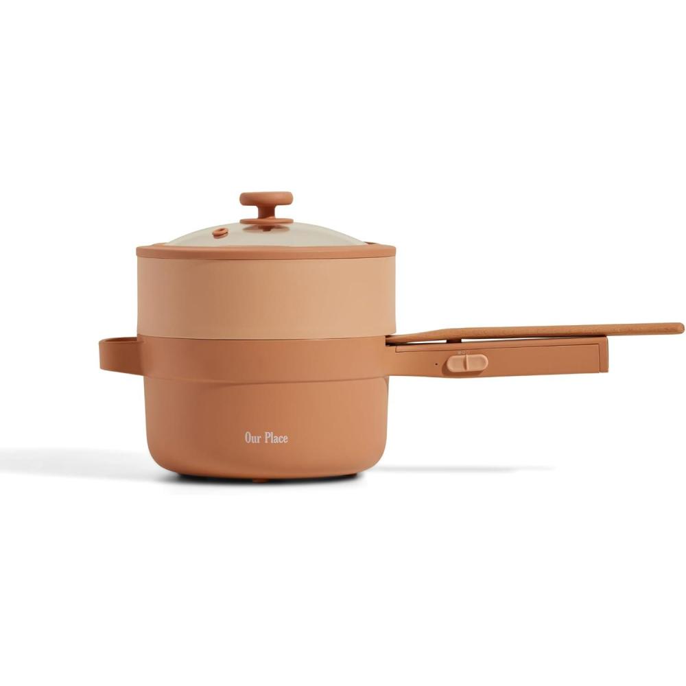 imageOur Place Perfect Power Pot Compact 5in1 Electric Pot With Steamer Spatula ampamp More Portable Cooking Pot with with Nonstick Coating Spice