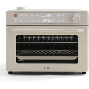 Our Place Large Wonder Oven | 6-in-1 Stainless Steel Air Fryer Toaster Oven Combo with Basket, Rack, Pan & Tray | 3-Rack, 32 QT, Large Capacity – Toast, Roast, Bake, Reheat, Broil & Steam | Blue Salt(Cream)