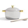 Our Place Titanium Perfect Pot Pro | 6.75 Qt Stock Pot with Lid & Silicone Spoon | PFAS-Free Nonstick, Fully-Clad Tri-Ply Stainless Steel & Aluminum | Induction & Oven-Safe up to 750°F | Gold(Gold)