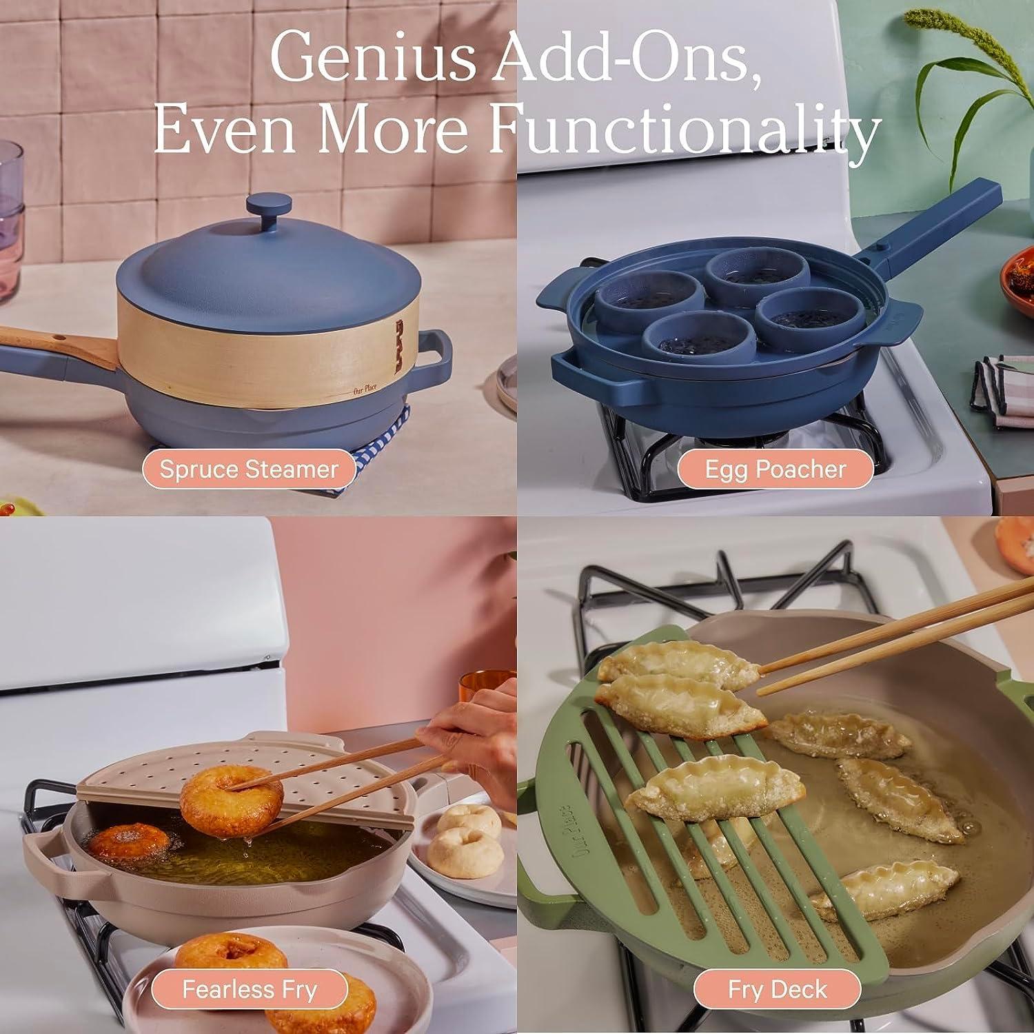 imageOur Place Always Pan Duo Standard ampamp Mini Always Pan 20 Bundle MultiFunctional Cookware Set Replaces 20 Pieces Blue Salt