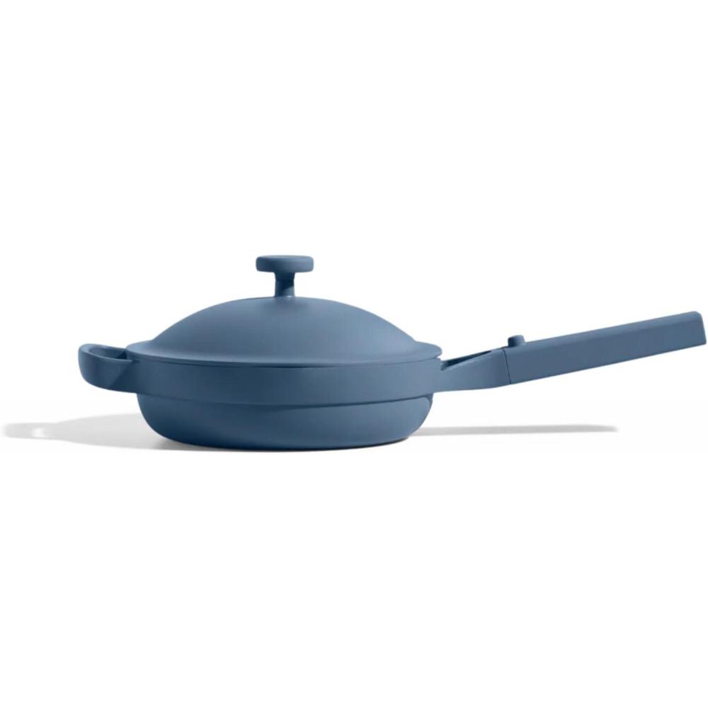 imageOur Place Always Pan 20 105quot Ceramic Pan with Modular Lid Steamer Basket ampamp Spatula Patented 10in1 Nonstick NonToxic Cookware Made Without PFAS Induction ampamp OvenSafe up to 450F SteamBlue Salt