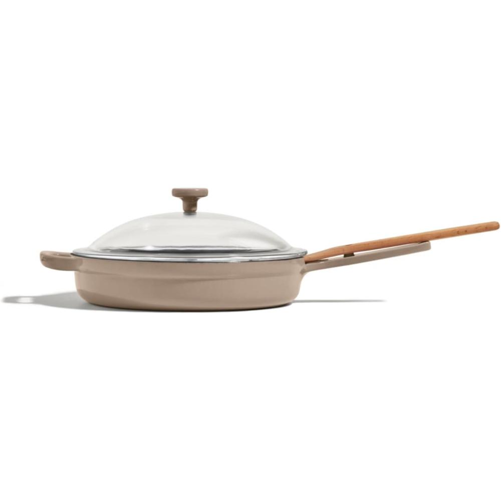 imageOur Place Cast Iron Always Pan Premium Enameled ToxinFree Surface 10inch 8in1 Multifunctional Cookware System Lid Handle Covers Heavy Duty Skillet Oven ampamp High Heat Safe CharSteam