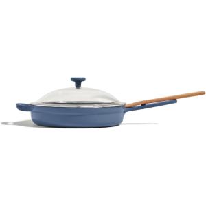 Our Place Cast Iron Always Pan | Premium Enameled, Toxin-Free Surface | 10-inch 8-in-1 Multifunctional Cookware System | Lid, Handle Covers | Heavy Duty Skillet | Oven & High Heat Safe | Char(Blue Salt)