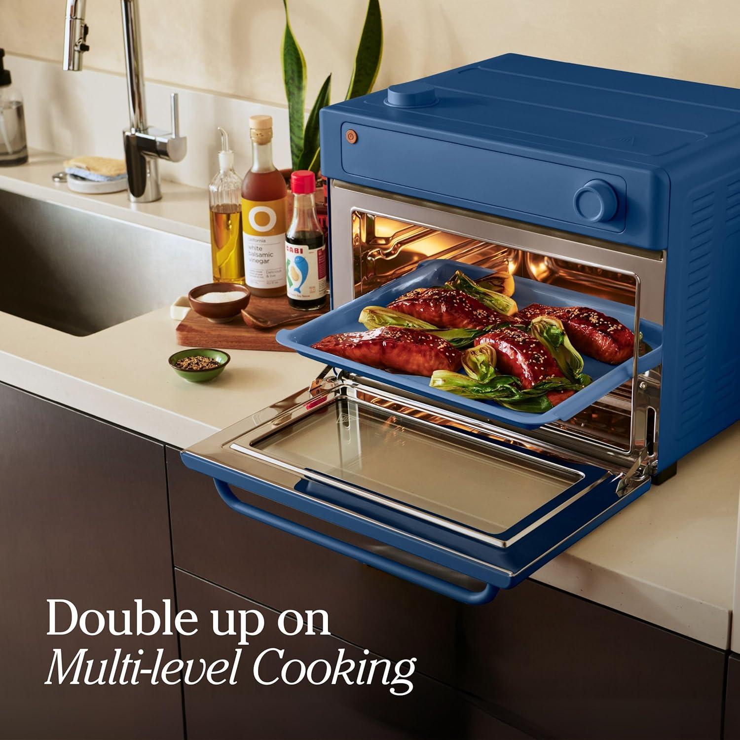 image:imageOur Place Wonder Oven amp Essentials Kit 6in1 Air Fryer Toaster Oven with Steam Infusion Countertop Convection Oven Combo with Extra Bake Pan amp Air Fryer Basket Nontoxic PFASFree Blue Salt