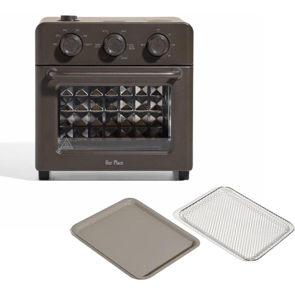 image:imageOur Place Wonder Oven amp Essentials Kit 6in1 Air Fryer Toaster Oven with Steam Infusion Countertop Convection Oven Combo with Extra Bake Pan amp Air Fryer Basket Nontoxic PFASFree Duo Char