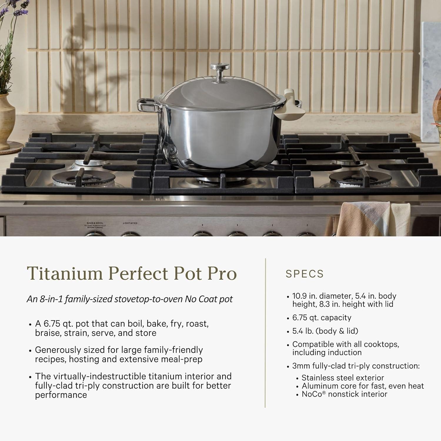 image:imageOur Place Titanium Pro Cookware amp Bakeware Set 15Piece Nontoxic Nonstick Kitchenware with Titanium Always Pan Pro Perfect Pot Pro Minis amp Ceramic Bakeware with Stovetop Griddle Char