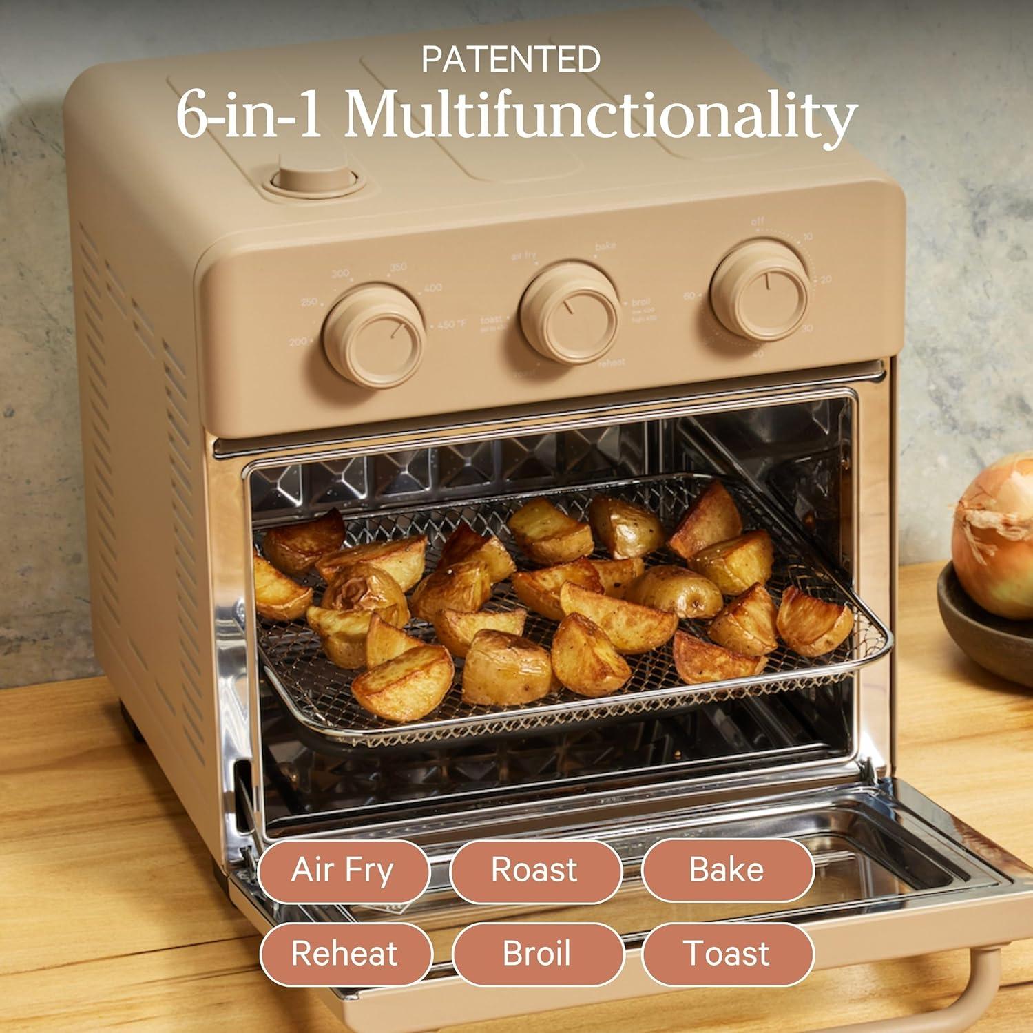 image:imageOur Place Wonder Oven Bakers Kit 6in1 Air Fryer amp Toaster Oven with Steam Infusion 3Piece Nonstick Ceramic Bakeware Set Round Square amp Muffin Pan NonToxic PFASFree Baking Steam