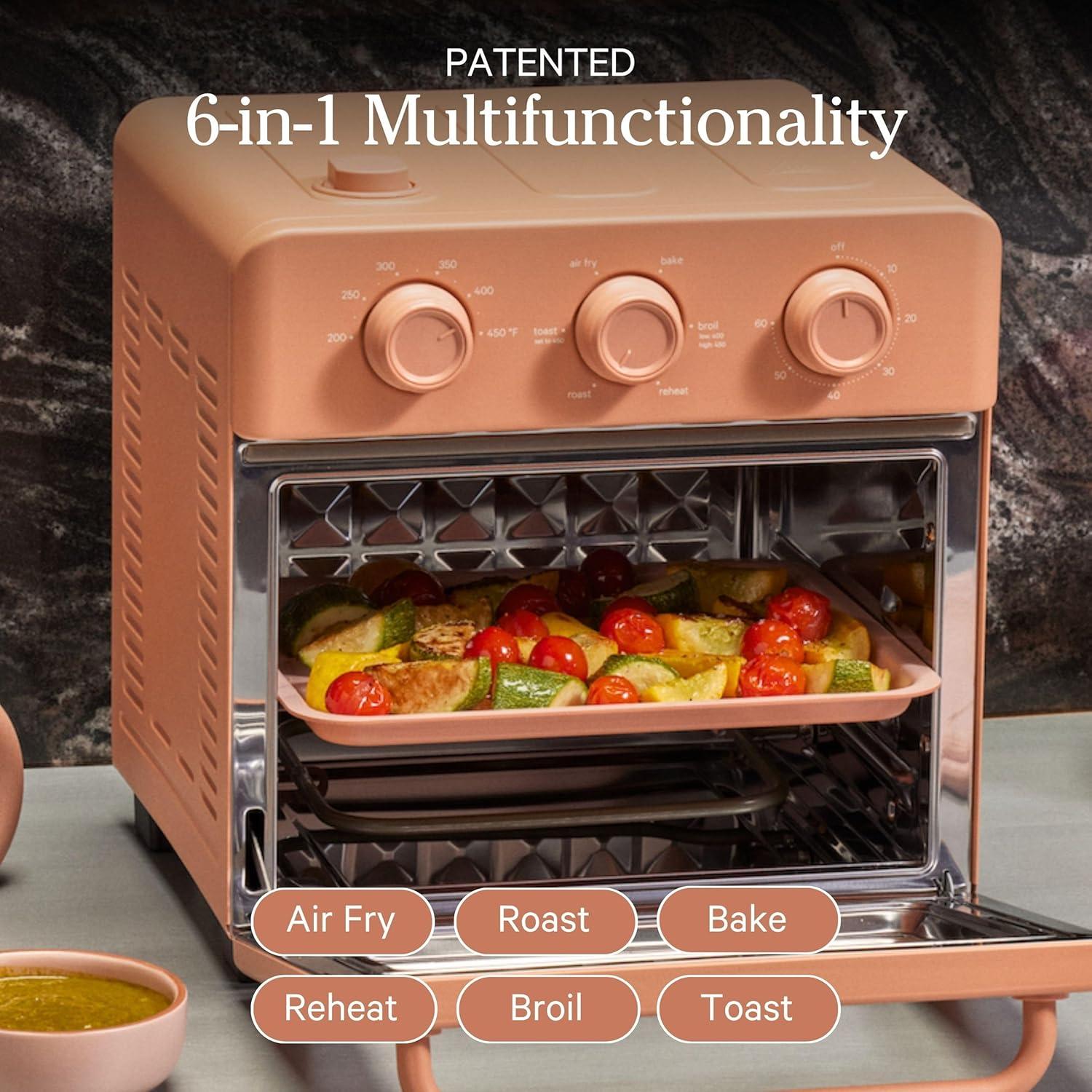 image:imageOur Place Wonder Oven Bakers Kit 6in1 Air Fryer amp Toaster Oven with Steam Infusion 3Piece Nonstick Ceramic Bakeware Set Round Square amp Muffin Pan NonToxic PFASFree Baking Spice