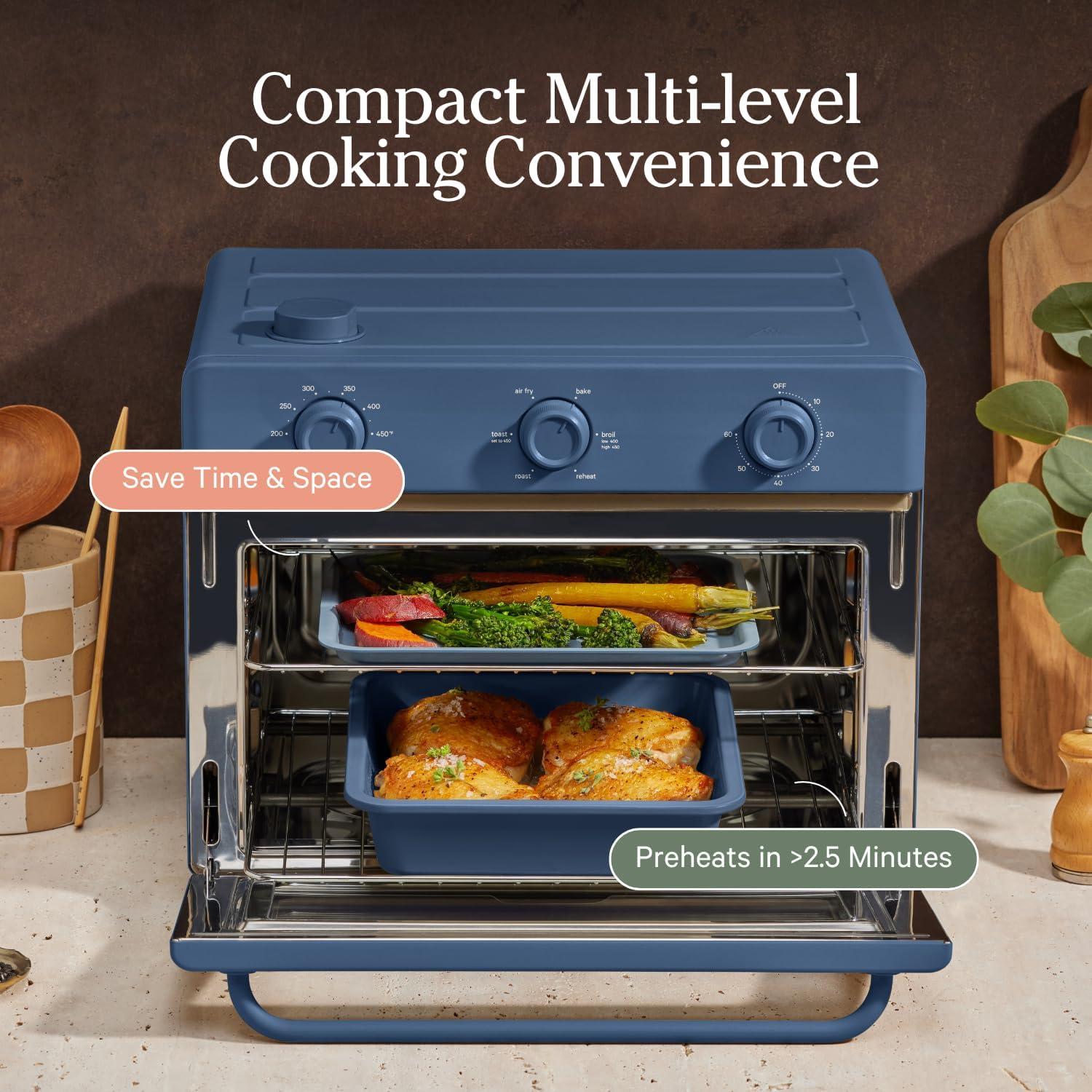 image:imageOur Place Wonder Oven Bakers Kit 3Piece ToxinFree Ceramic Nonstick Bakeware Set 8 Round 8 Square 6Cup Muffin Pan OvenSafe up to 450F SpiceBlue Salt