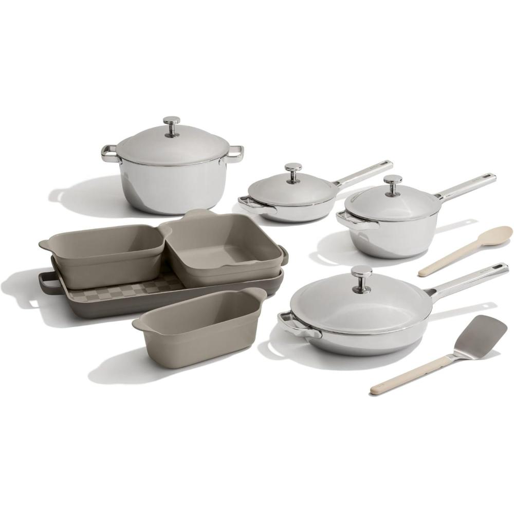image:imageOur Place Titanium Pro Cookware amp Bakeware Set 15Piece Nontoxic Nonstick Kitchenware with Titanium Always Pan Pro Perfect Pot Pro Minis amp Ceramic Bakeware with Stovetop Griddle Char