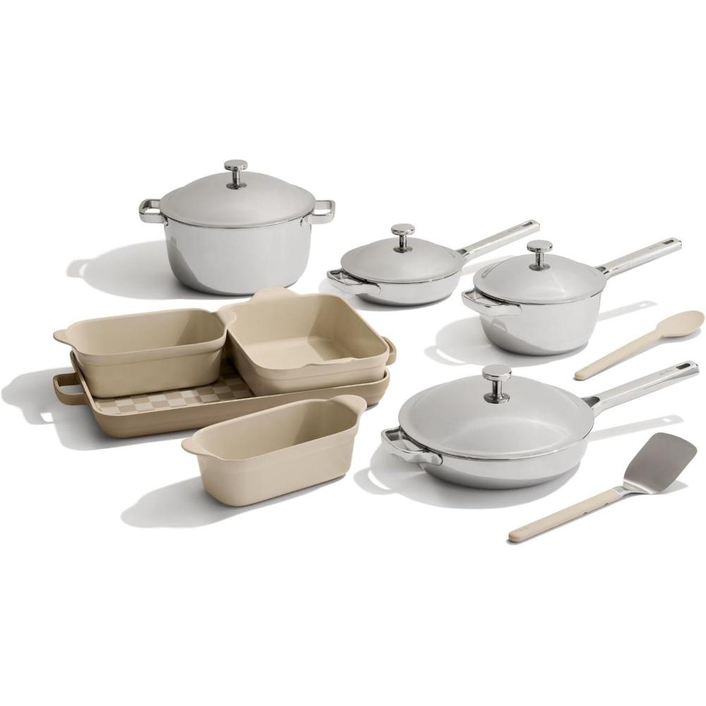 image:imageOur Place Titanium Pro Cookware amp Bakeware Set 15Piece Nontoxic Nonstick Kitchenware with Titanium Always Pan Pro Perfect Pot Pro Minis amp Ceramic Bakeware with Stovetop Griddle Steam