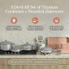 Our Place 15-Piece Titanium Pro Cookware & Bakeware Set | Tri-Ply Titanium & Stainless Steel Nonstick Fry Pans & Pots | Ceramic Nonstick Bakers & Griddle Pan | Non-toxic, PFAS-Free | Spice