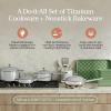 Our Place 15-Piece Titanium Pro Cookware & Bakeware Set | Tri-Ply Titanium & Stainless Steel Nonstick Fry Pans & Pots | Ceramic Nonstick Bakers & Griddle Pan | Non-toxic, PFAS-Free | Sage