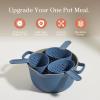 Our Place Cooker Cups – Space-Saving Cooking Baskets for Perfect Pot | Dishwasher Safe, Food-Grade Nylon | 4-Cup Capacity Each | One Pot Efficiency | Blue Salt(Blue Salt)