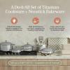 Our Place Titanium Pro Cookware & Bakeware Set | 15-Piece Non-toxic Nonstick Kitchenware with Titanium Always Pan Pro, Perfect Pot Pro, Minis & Ceramic Bakeware with Stovetop Griddle | Steam