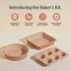 Our Place Wonder Oven Baker’s Kit – 3-Piece Toxin-Free Ceramic Nonstick Bakeware Set (8” Round, 8” Square, 6-Cup Muffin Pan) – Oven-Safe up to 450°F – Spice(Spice)