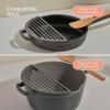 Our Place Fry Deck – Nonstick Ceramic Coated Frying Accessory for Always Pan & Perfect Pot | Lightweight, Heat-Resistant | Includes Cooking Chopsticks | Enhances Frying Experience | Steam(Char)